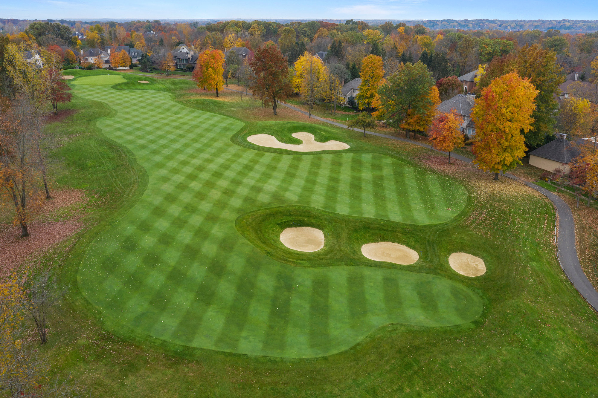 Aerial view of a golf course