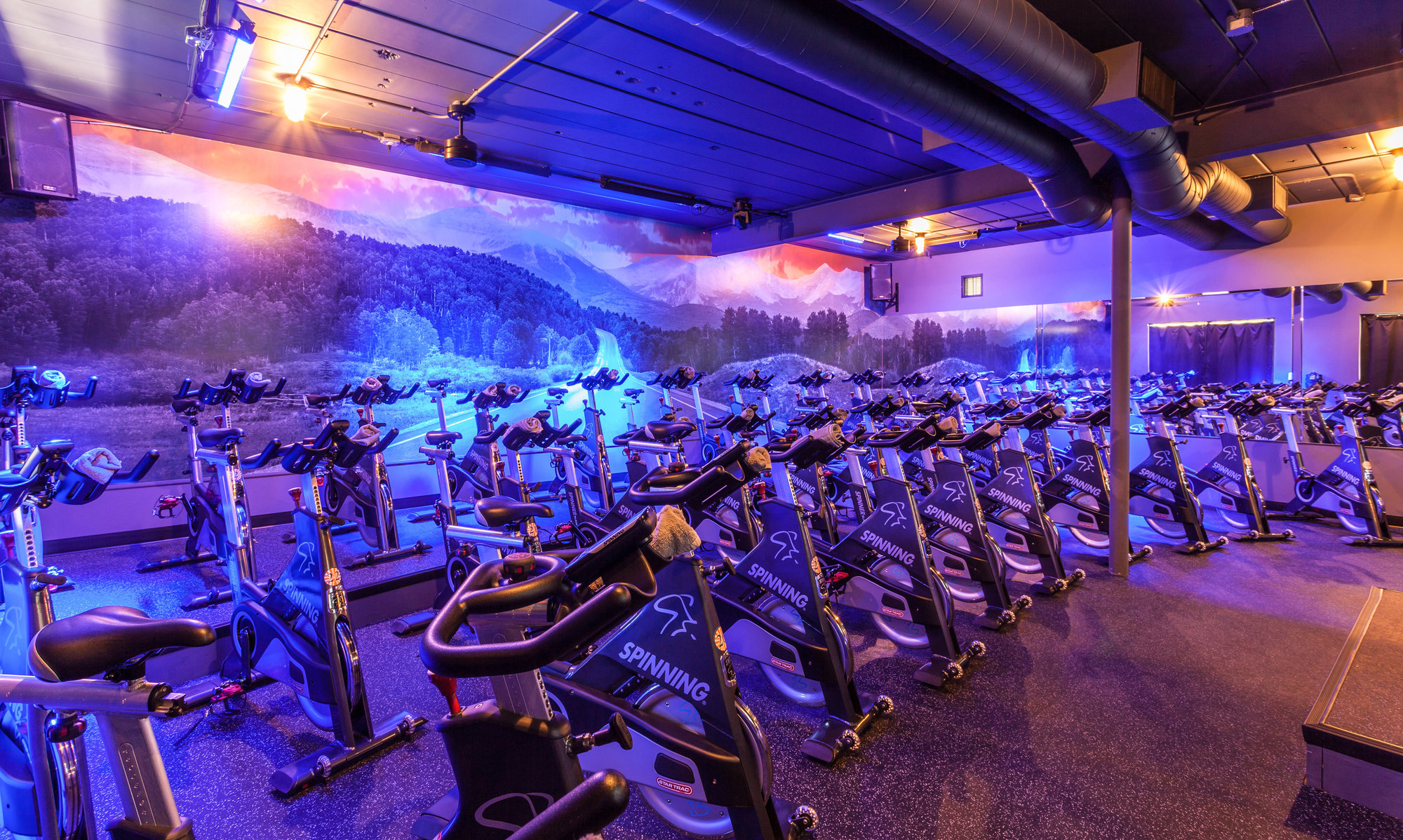 Indoor cycling studio